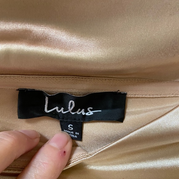 Lulu’s champagne colored midi dress size Small - Picture 4 of 6